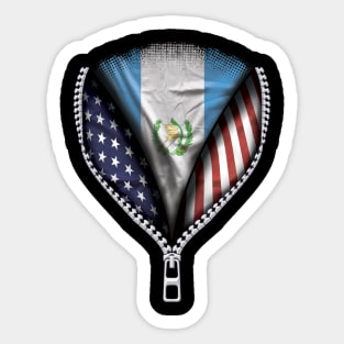 Guatemalan Flag  Guatemala Flag American Flag Zip Down - Gift for Guatemalan From Guatemala Sticker